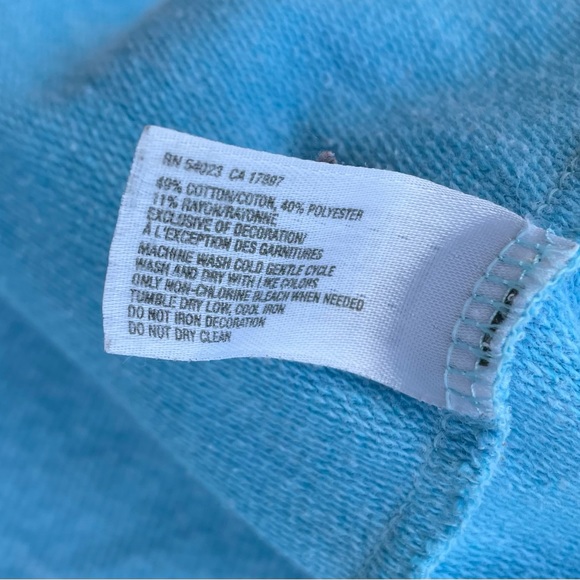 Gap Fit Women's Blue Crew Neck Turquoise Vintage Small - Picture 3 of 8